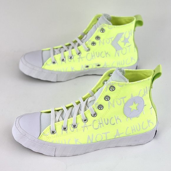 Converse Unt1tl3d Not A Chuck All Star Hi Mens Shoes Sneakers Green Volt A03146C - Picture 2 of 12